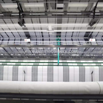 Vertical curtain warp knitting machine